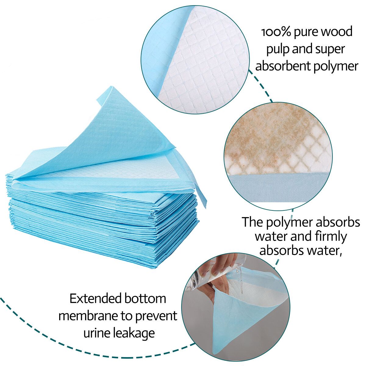 40Pcs Dog Training Pee Pad Super Absorbent Pet Diaper Disposable Clean For Pet