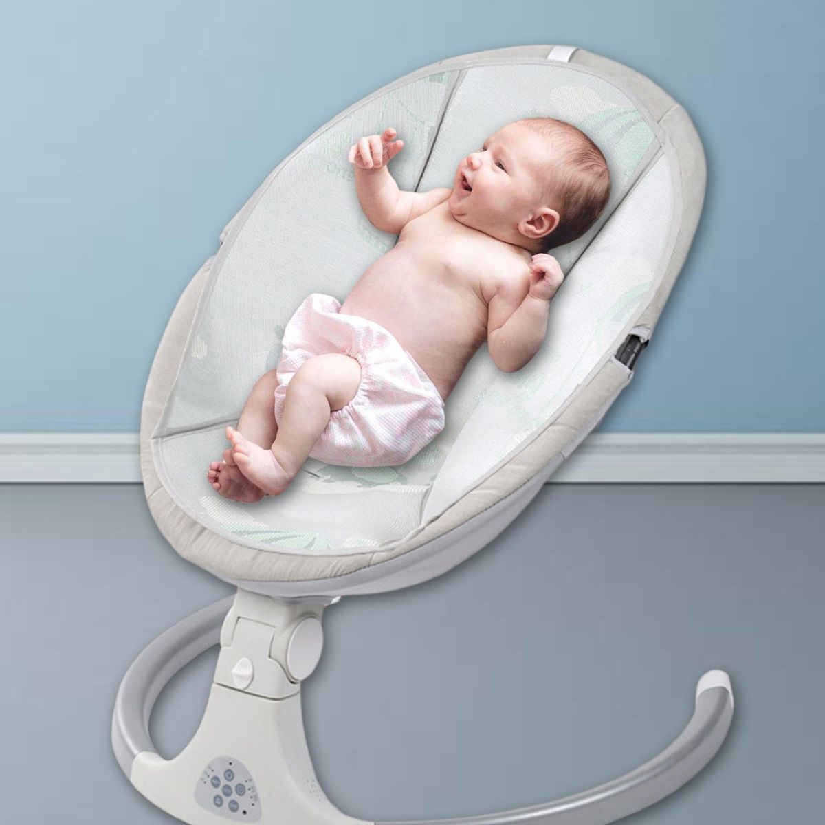 Electric Baby Bouncer Seat Pad Newborn Cradle Cushion Gray