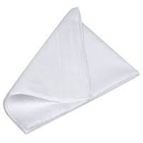 Pure Cotton White Handkerchief (12-in-1 Pack)