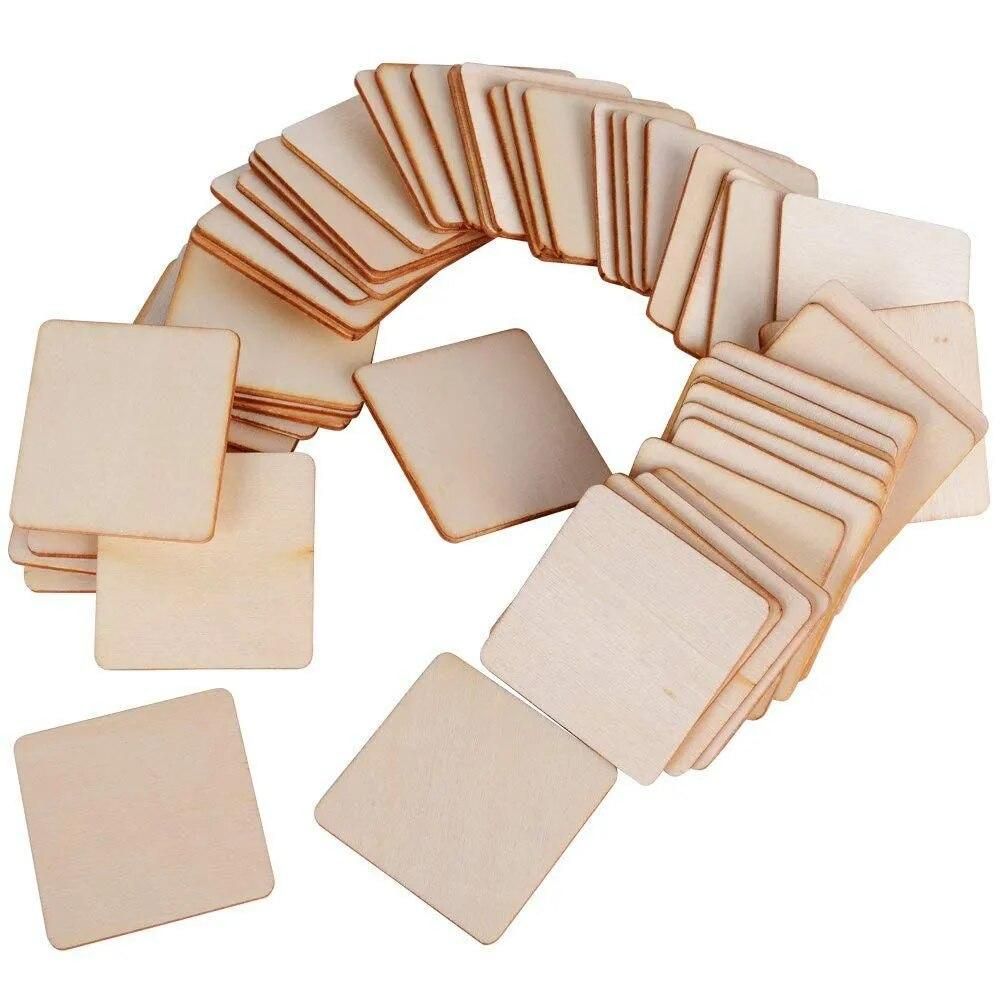 50 diy square decorative wood slices