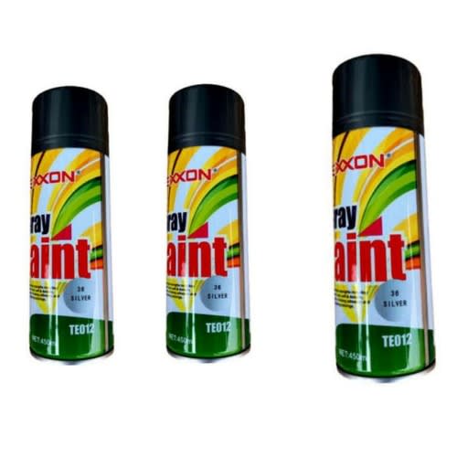 Texxon 3pcs Spray Paint - Silver - 450ml