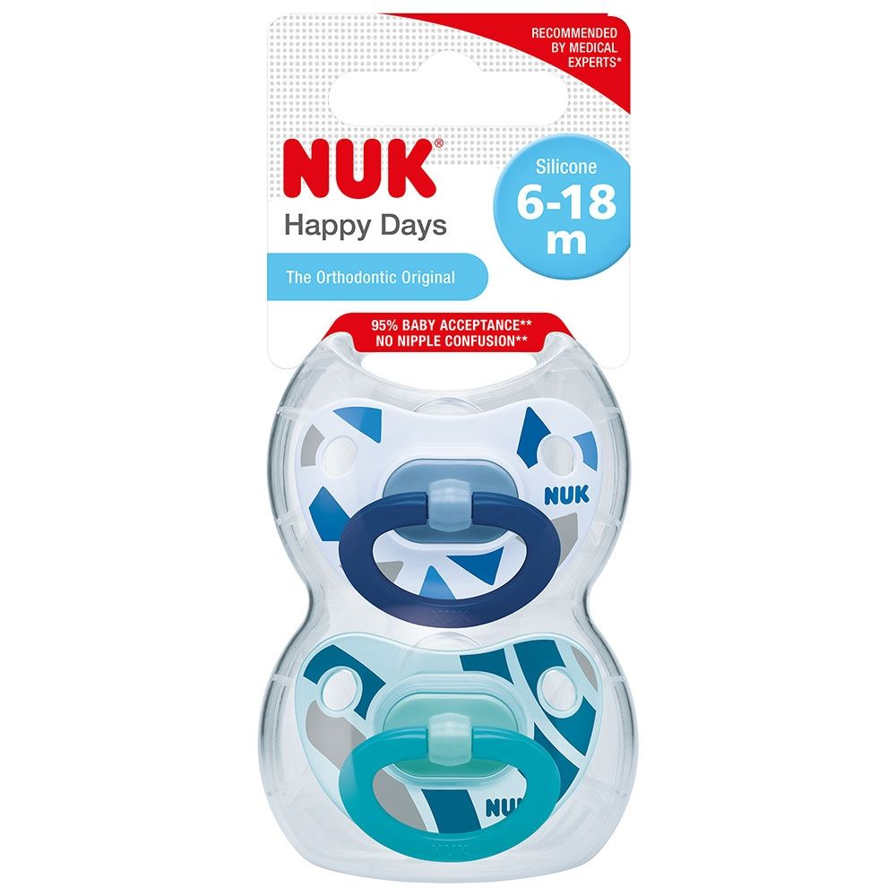 Happy Days Soother Blue 6-18m 2Pk