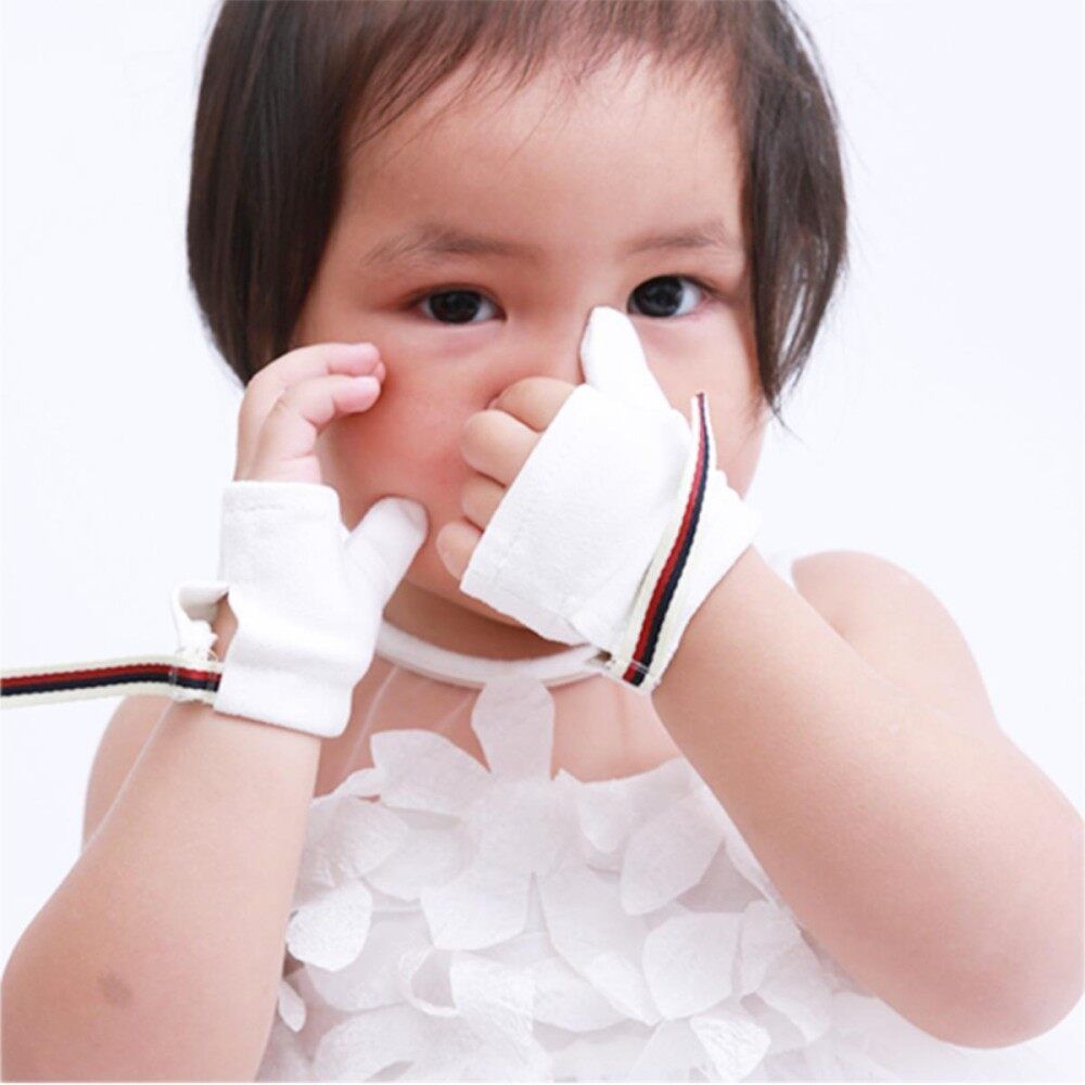 1 Pair Sea-island Fiber Thumb Sucking Stop Finger Guard Baby Kids Child M