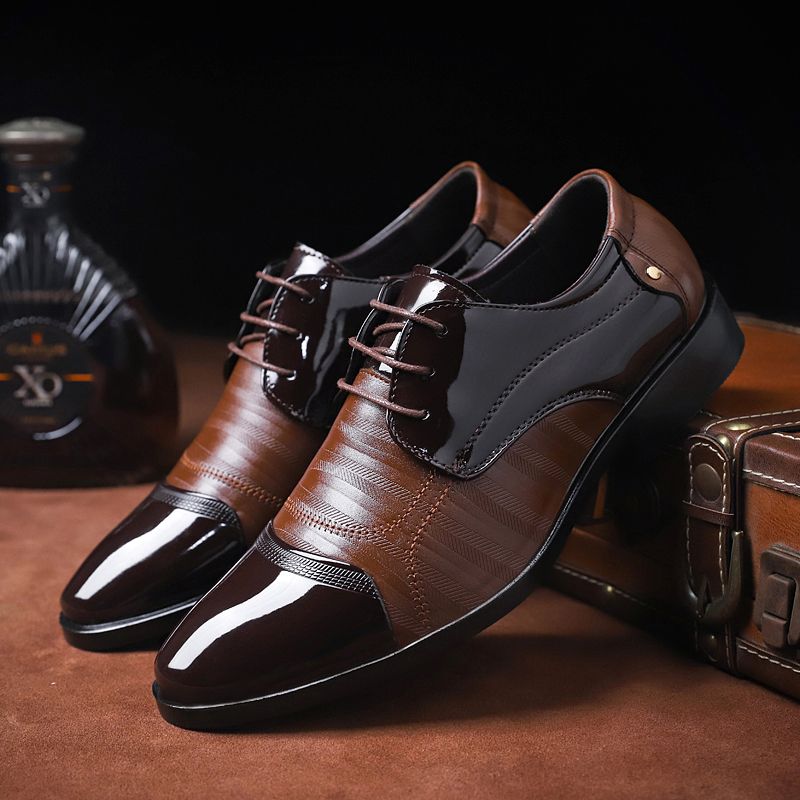 Men's Leather Dress Shoes Plus Size - Brown