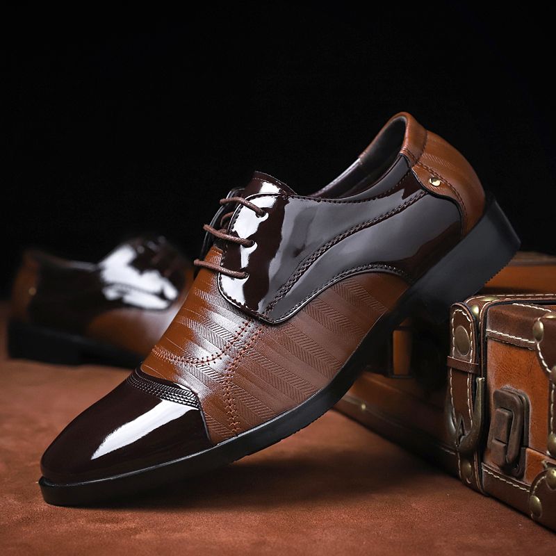 Men's Leather Dress Shoes Plus Size - Brown