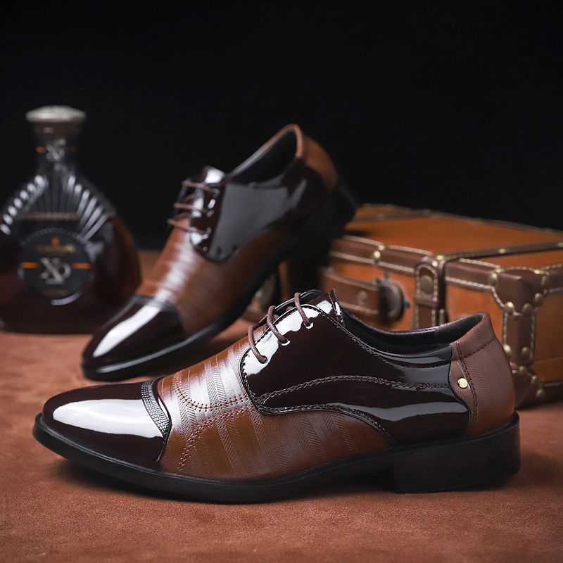 Men's Leather Dress Shoes Plus Size - Brown