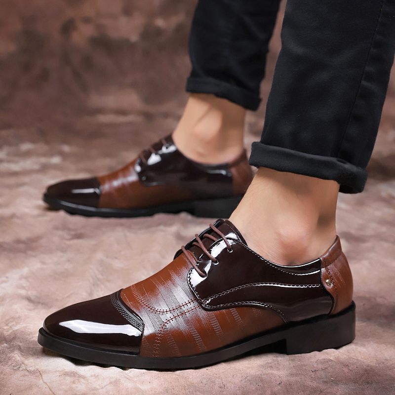 Men's Leather Dress Shoes Plus Size - Brown