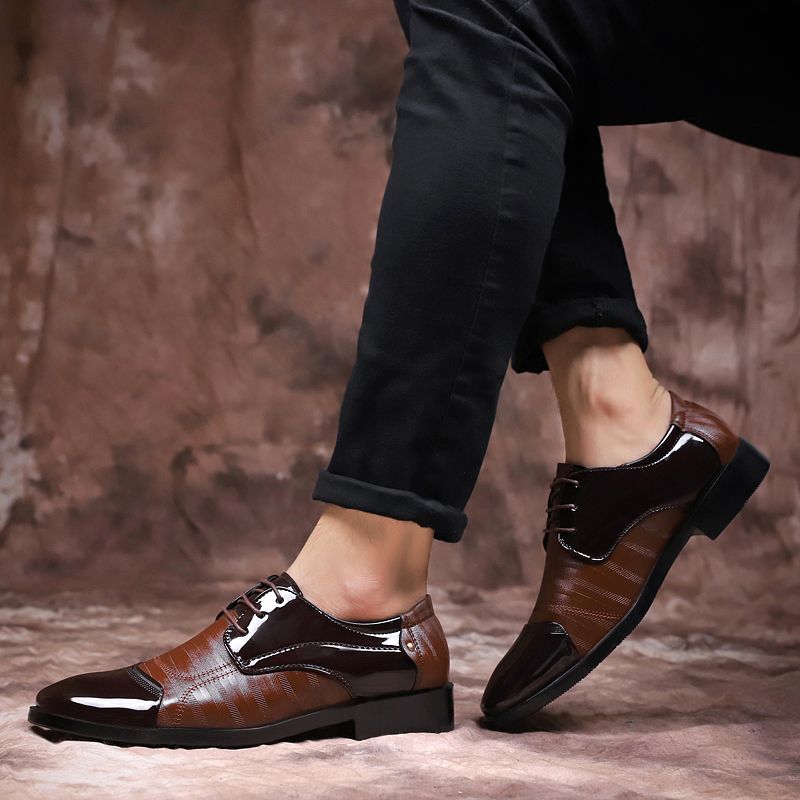 Men's Leather Dress Shoes Plus Size - Brown