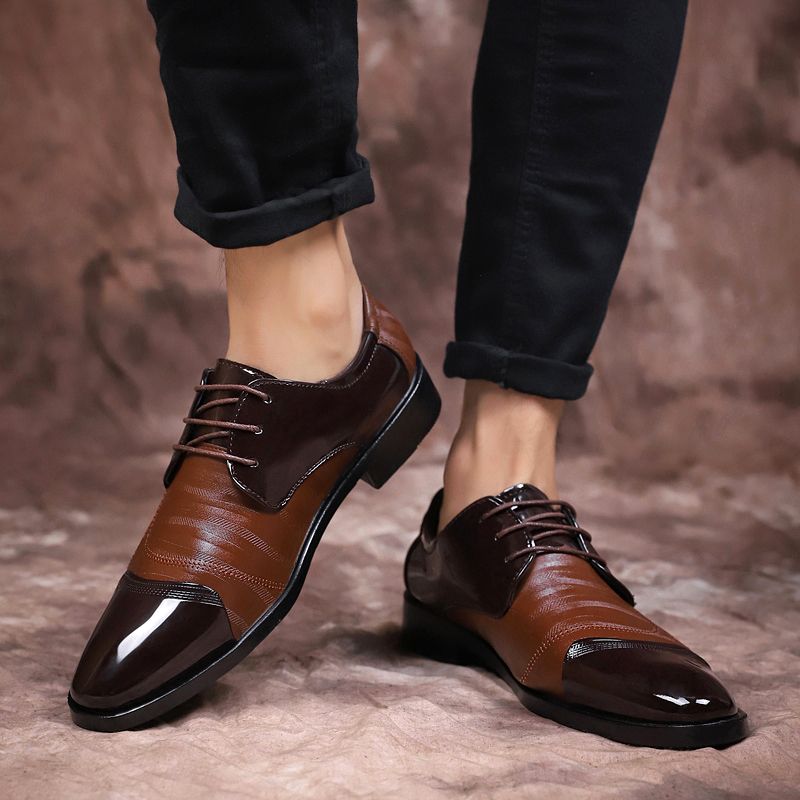 Men's Leather Dress Shoes Plus Size - Brown