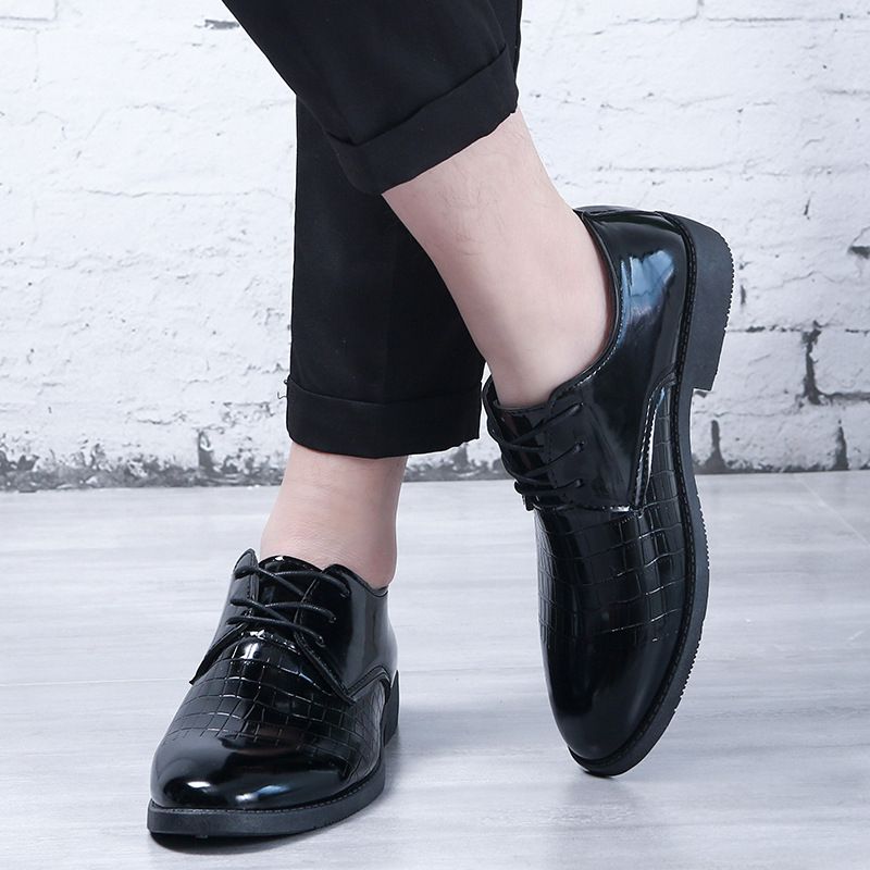 Cooperate Business Men's Leather Luxury Wedding Office Formal Shoes - Black