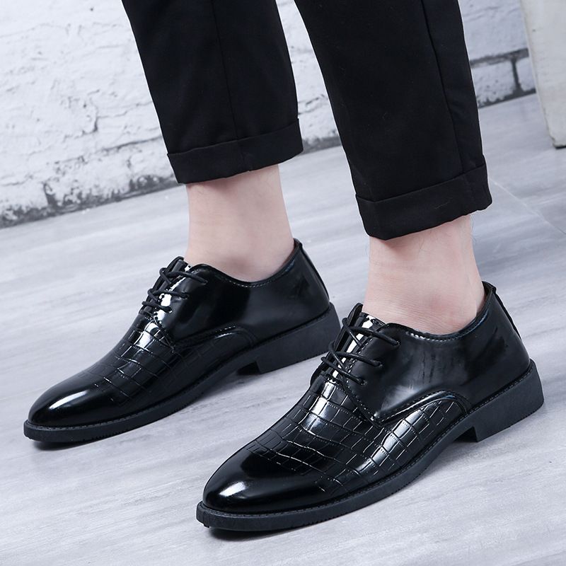 Cooperate Business Men's Leather Luxury Wedding Office Formal Shoes - Black