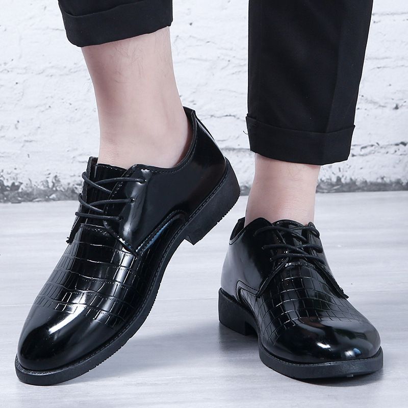 Cooperate Business Men's Leather Luxury Wedding Office Formal Shoes - Black