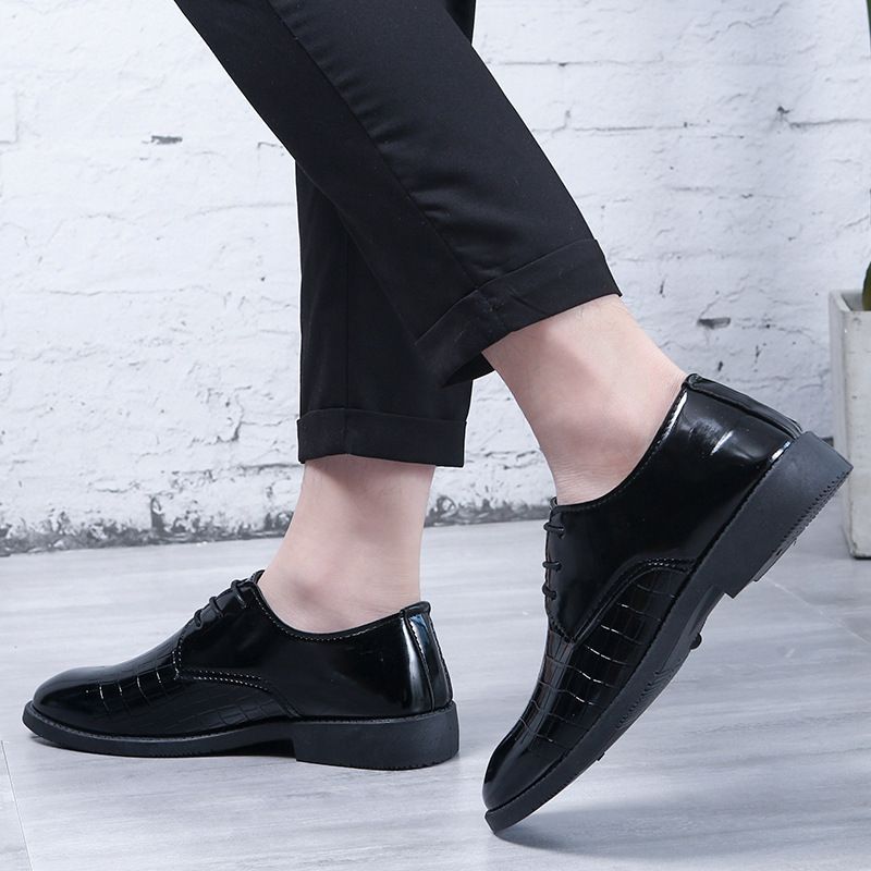 Cooperate Business Men's Leather Luxury Wedding Office Formal Shoes - Black