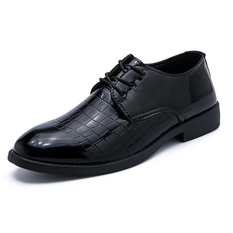 Cooperate Business Men's Leather Luxury Wedding Office Formal Shoes - Black