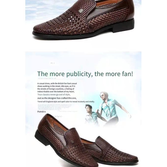 Leather Shoes Men's Formal Shoes With Soft Soles Sandals Brown