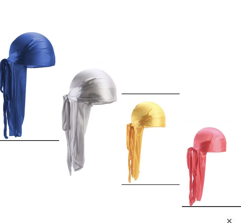 4 SET 360 WAVE UNISEX Silk Doo Rag DU-RAG