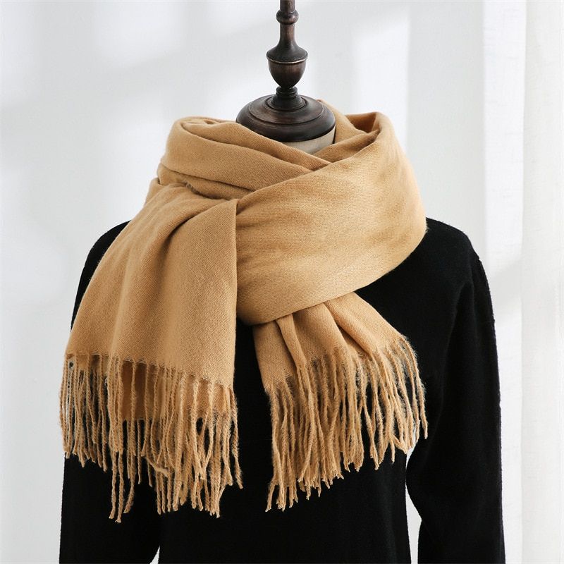 Scarf Man Winter Warm Soft Skin Friendly Long Muffler With Tassel