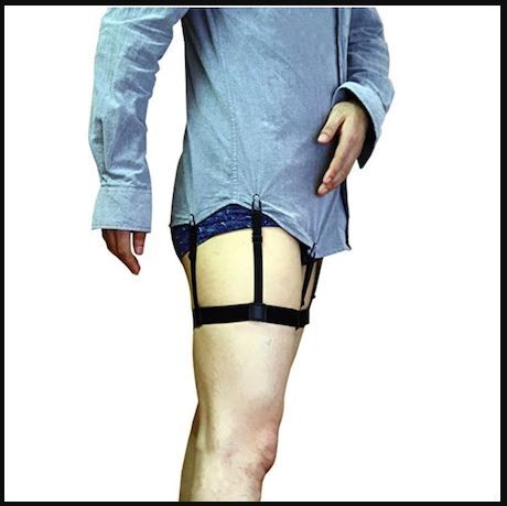 Men Shirt Suspender Shirt Stay Holder  -Black