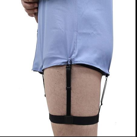 Men Shirt Suspender Shirt Stay Holder  -Black