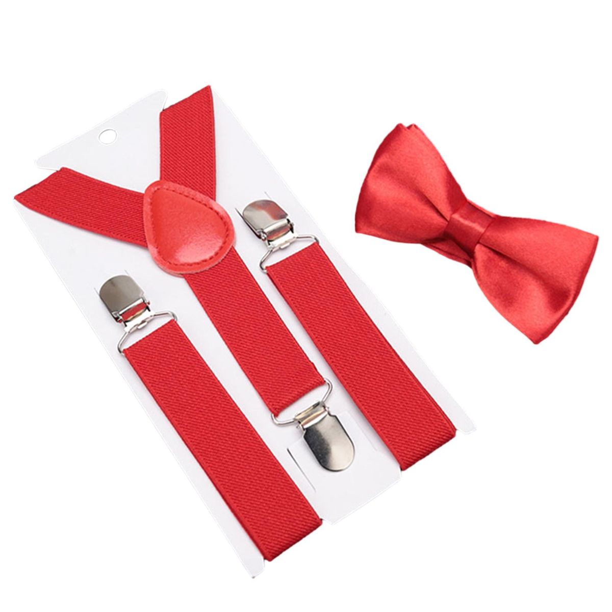 Baby Trousers Suspenders Clip Elastic Belt Kids Festive for Special Red