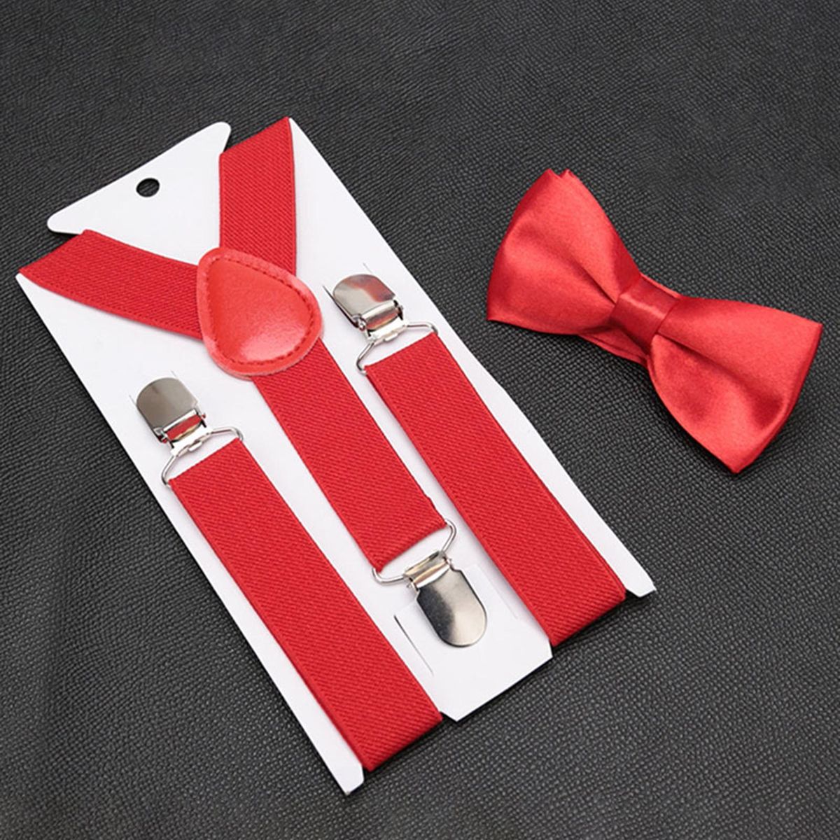 Baby Trousers Suspenders Clip Elastic Belt Kids Festive for Special Red