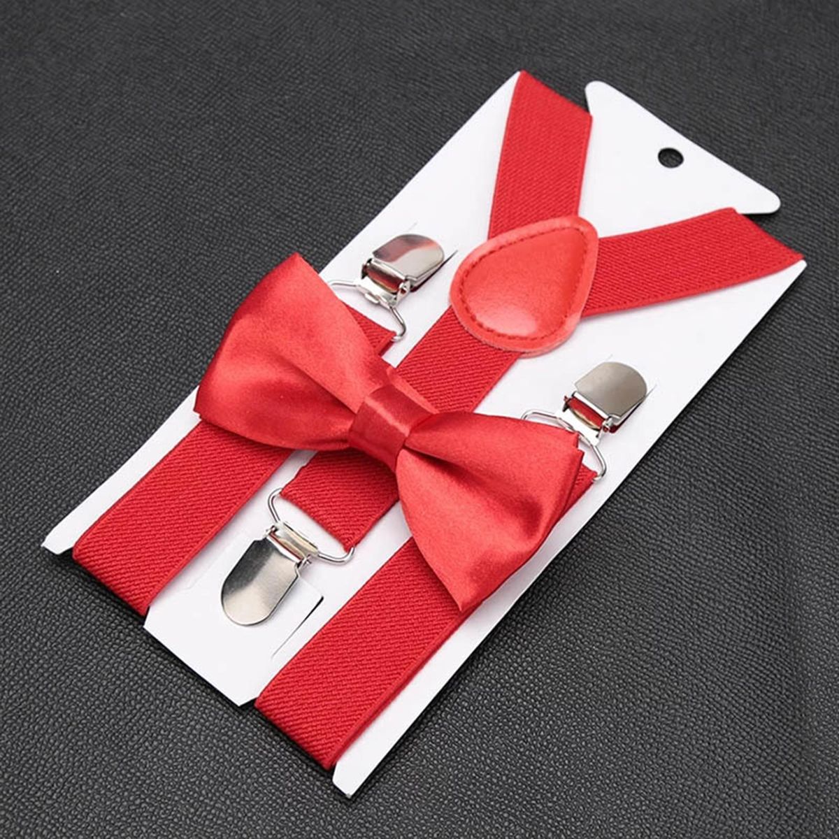 Baby Trousers Suspenders Clip Elastic Belt Kids Festive for Special Red