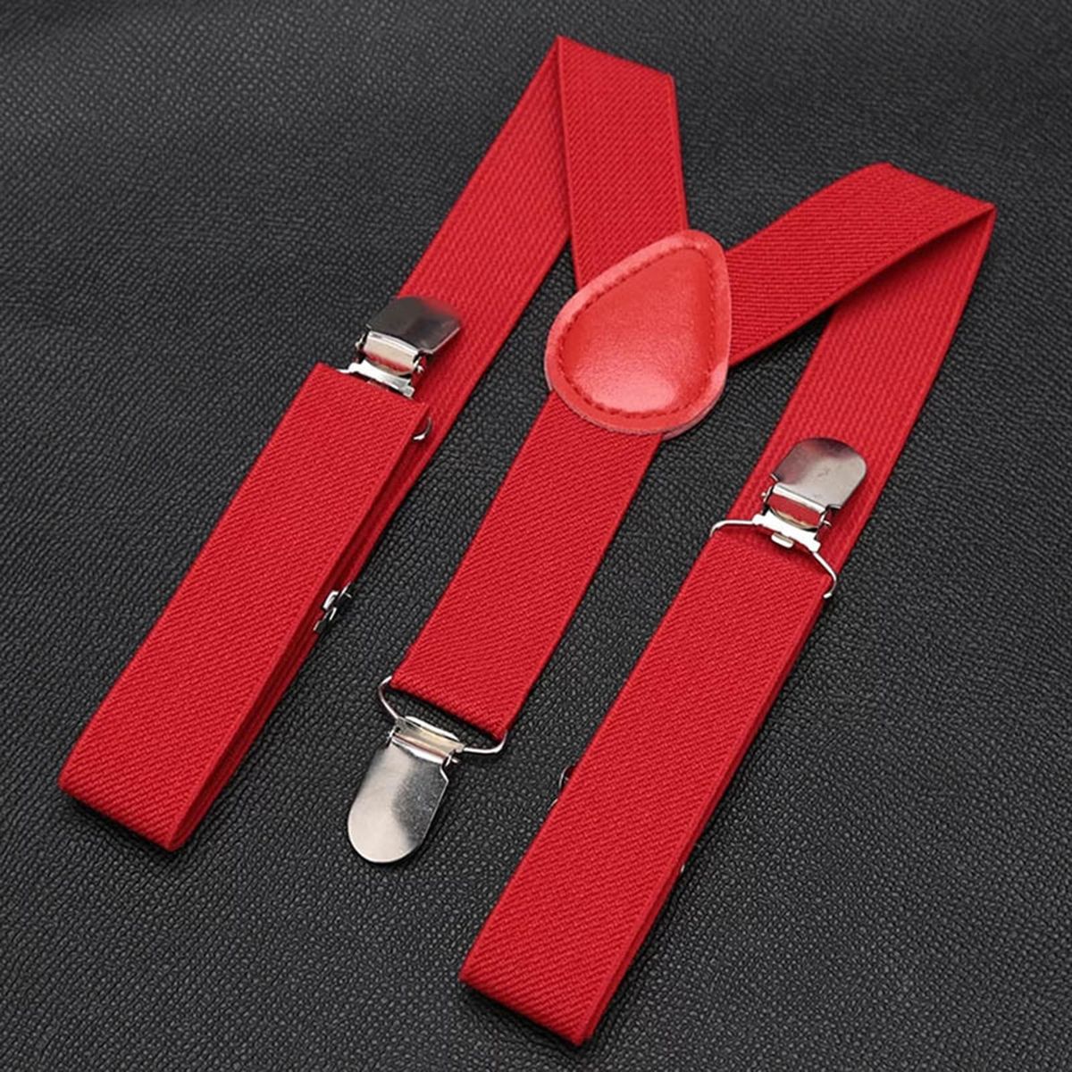 Baby Trousers Suspenders Clip Elastic Belt Kids Festive for Special Red