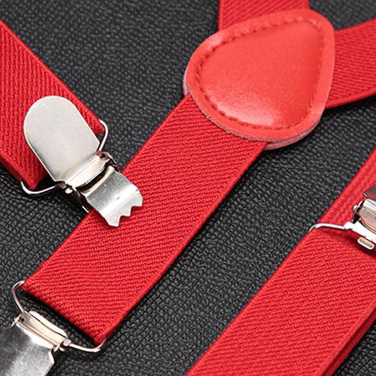 Baby Trousers Suspenders Clip Elastic Belt Kids Festive for Special Red