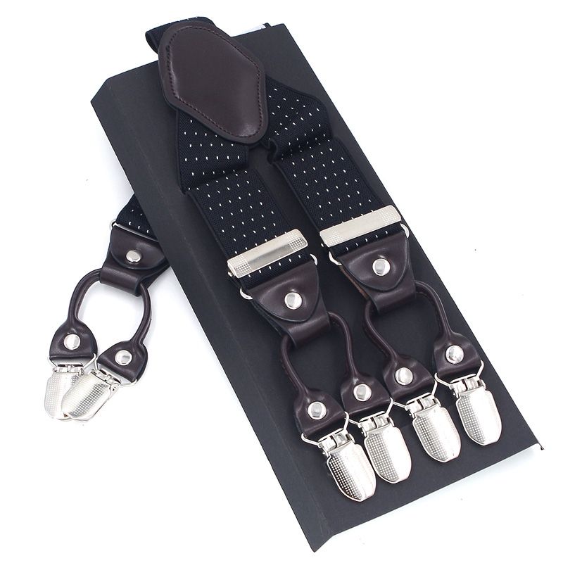 Suspenders Man's S 6 Clips Suspensorio Fashion Tirantes Trousers S