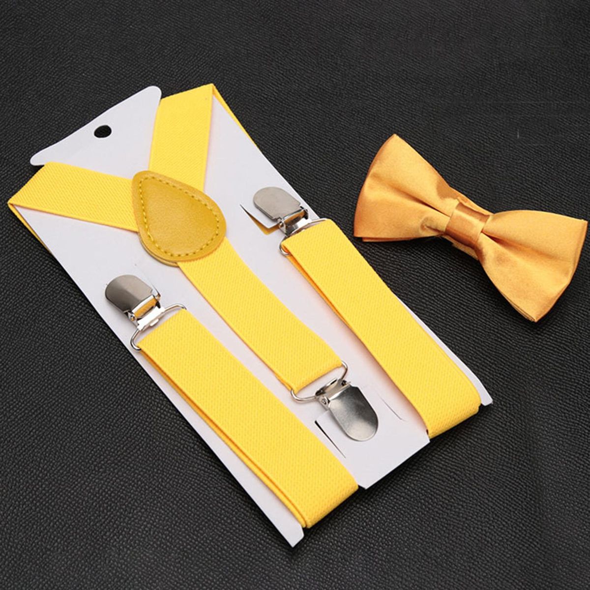 Baby Trousers Suspenders Clip Elastic Belt Kids Festive for Special Yellow