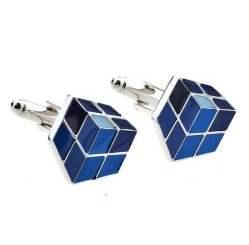 Enamel Magic Cube Cuff Links Copper Colorful Plating Cufflinks Men's Jewelry Accessory
