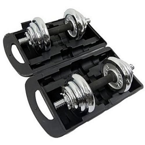 20kg Adjustable Chrome Dumbell Set With Case Of 10kg Each Hand