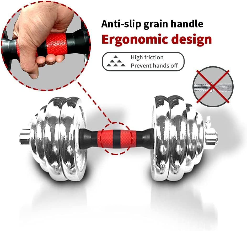 Convertible 20KG Dumbbells Set +30CM Barbell Connector+Case