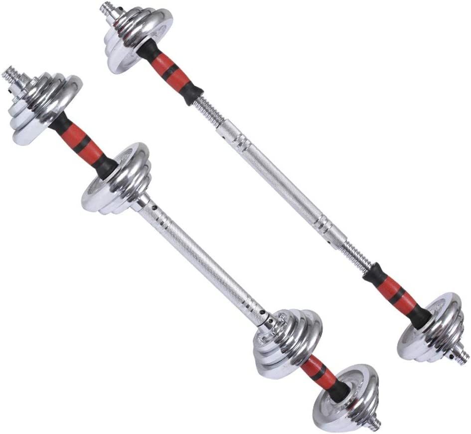 Convertible 20KG Dumbbells Set +30CM Barbell Connector+Case