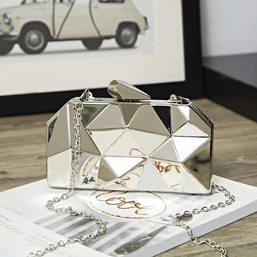 Metallic Clutch Purse - Silver