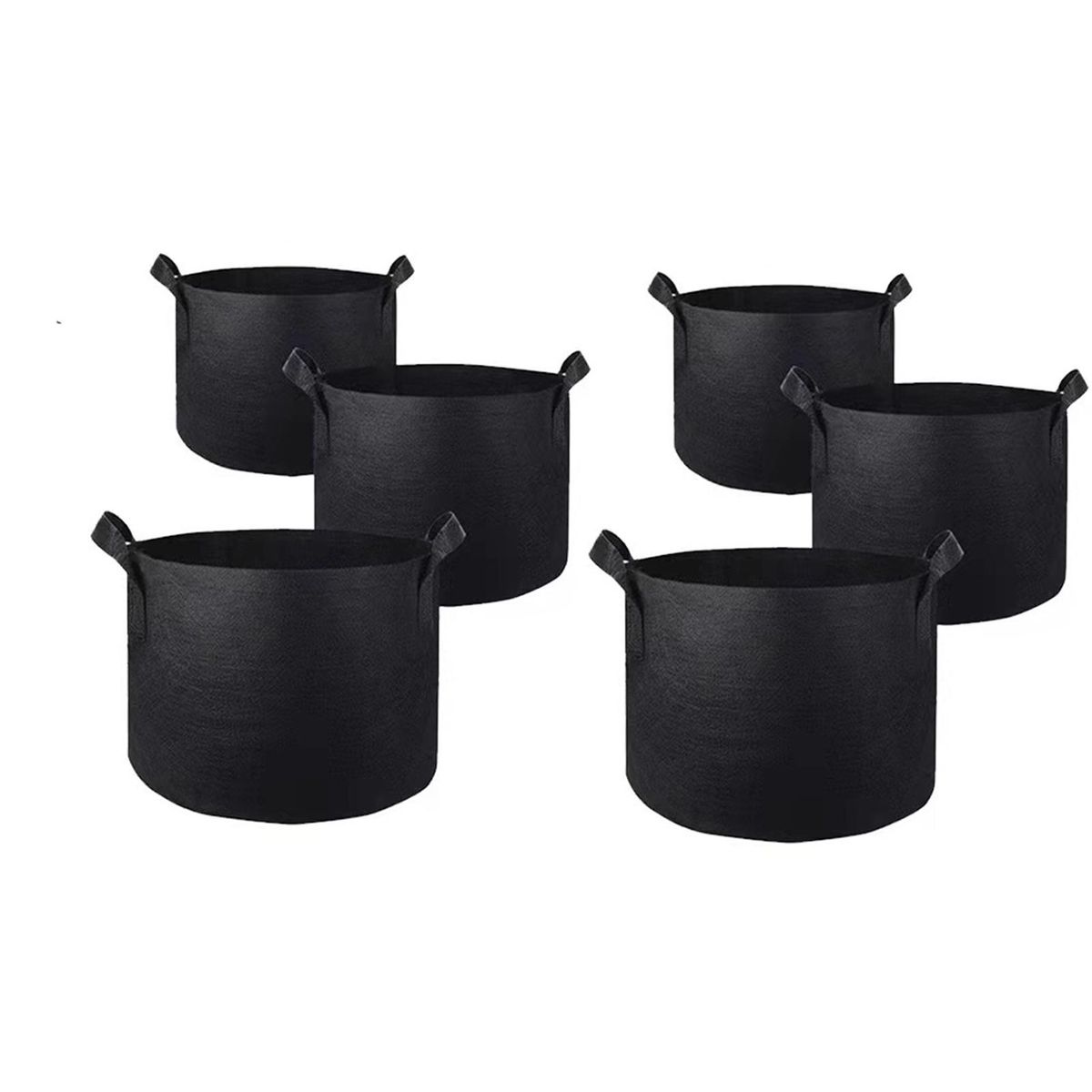 6Pcs Planter Bags Plant Vegetable Growth Bags Nursery Container Black