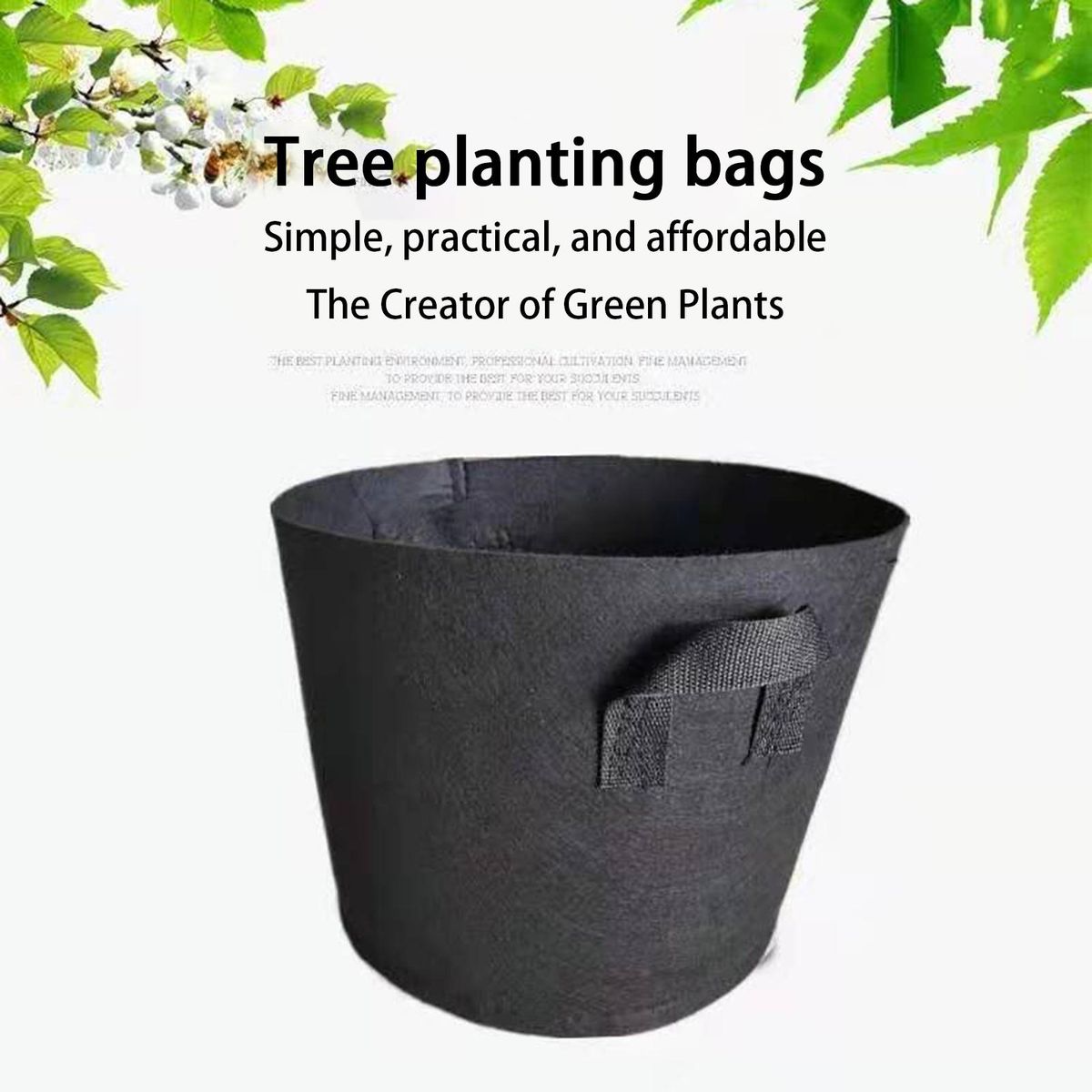 6Pcs Planter Bags Plant Vegetable Growth Bags Nursery Container Black
