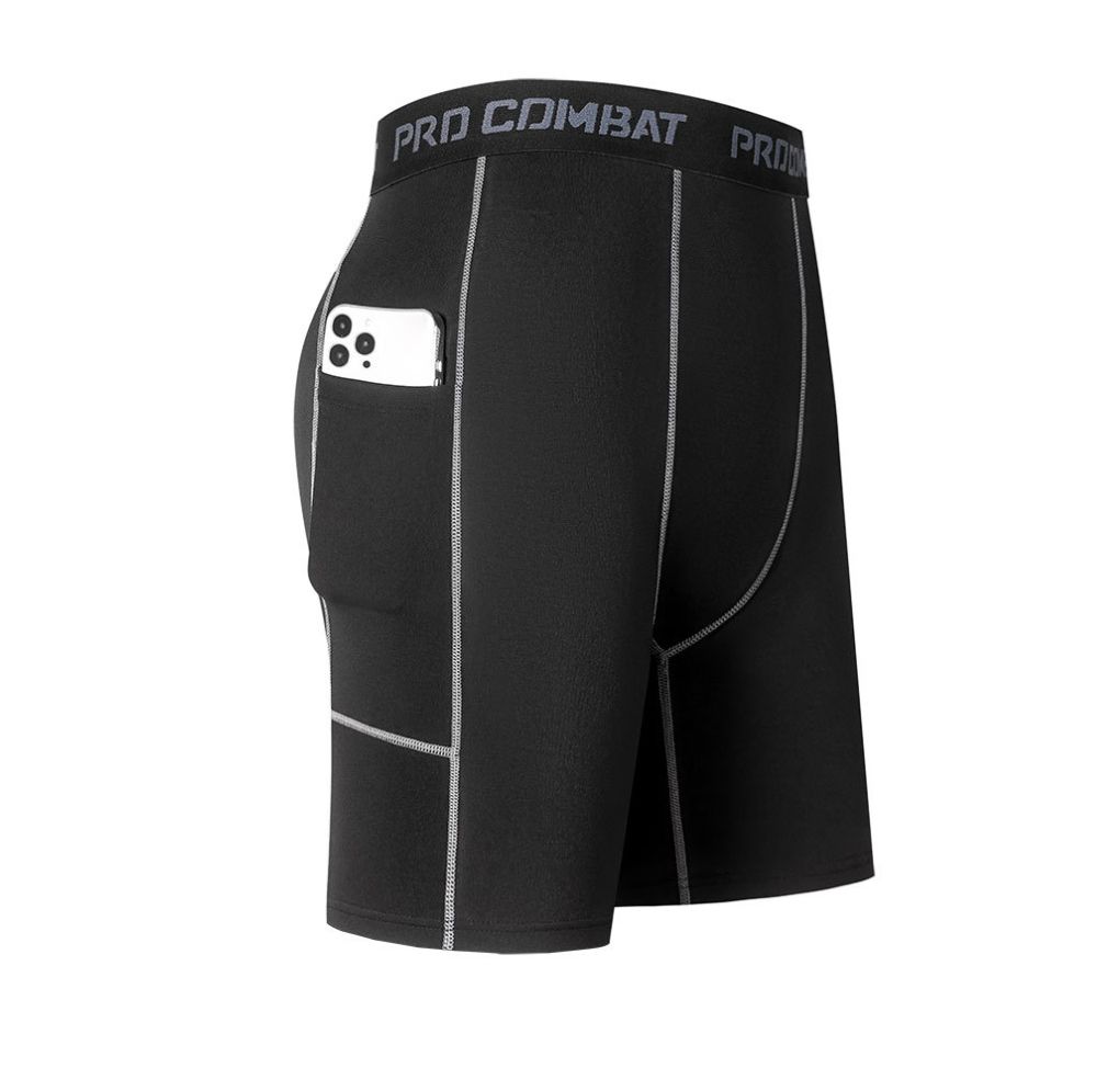 3pcs Men Compression Short Pants With Pockets