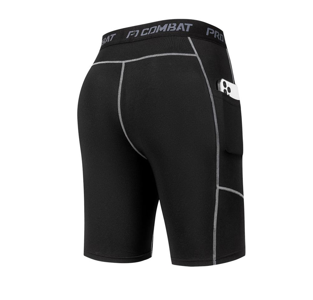 3pcs Men Compression Short Pants With Pockets