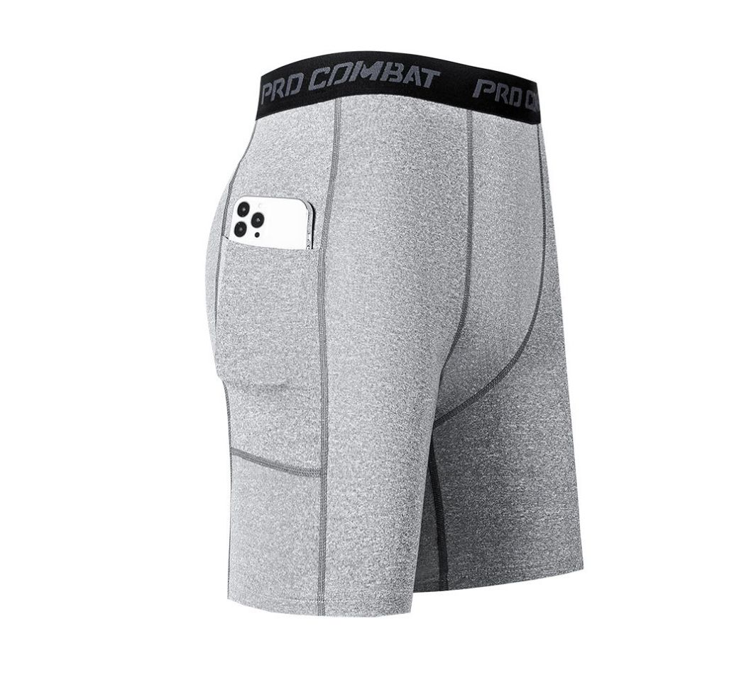 3pcs Men Compression Short Pants With Pockets