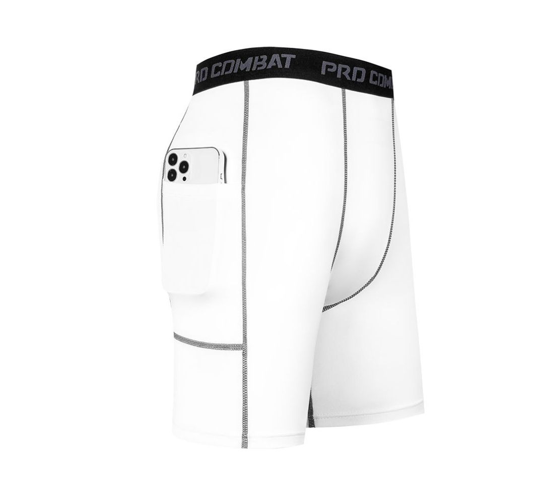 3pcs Men Compression Short Pants With Pockets