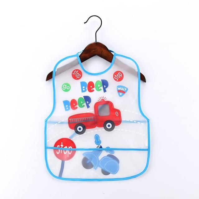 4PCS  Cartoon Animals Children Feeding Smock Bib