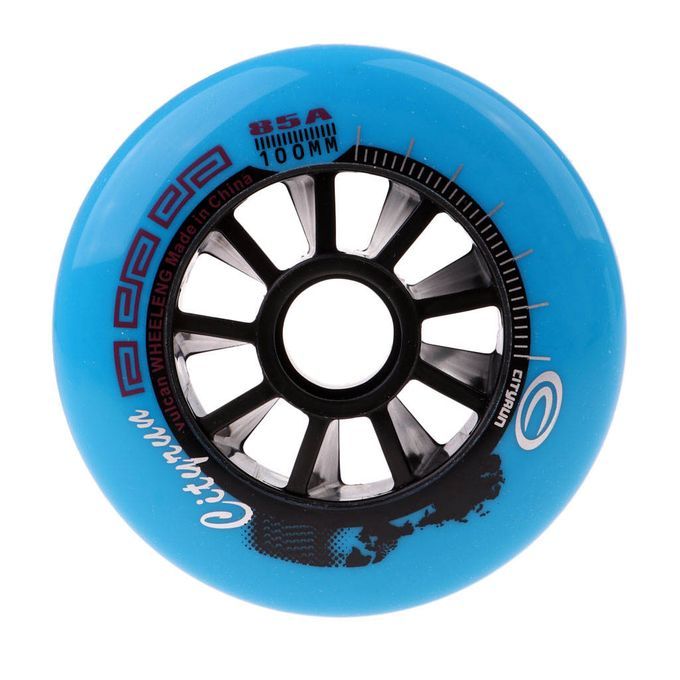 Inline Skate Wheels Outdoor Replacement Brake Skating 100mm Blue