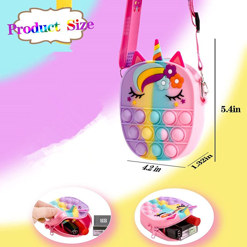 Fashion Fidget Toys Popit Christmas Unicorn Bag