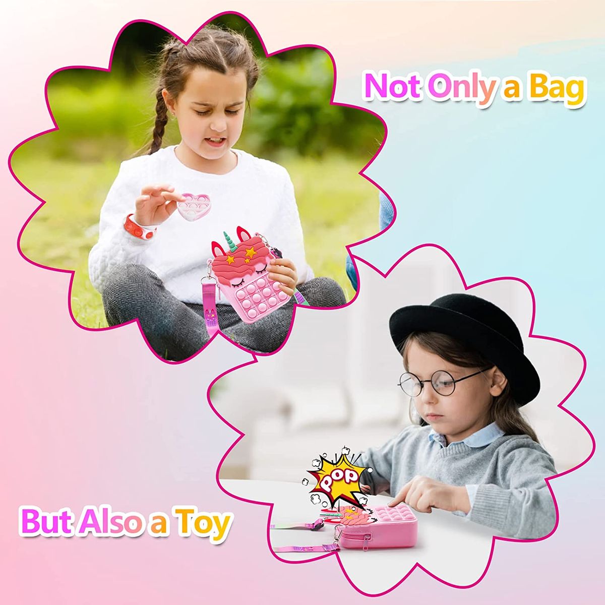 PopIts Fidget Toys Shoulder Bags Unicorn