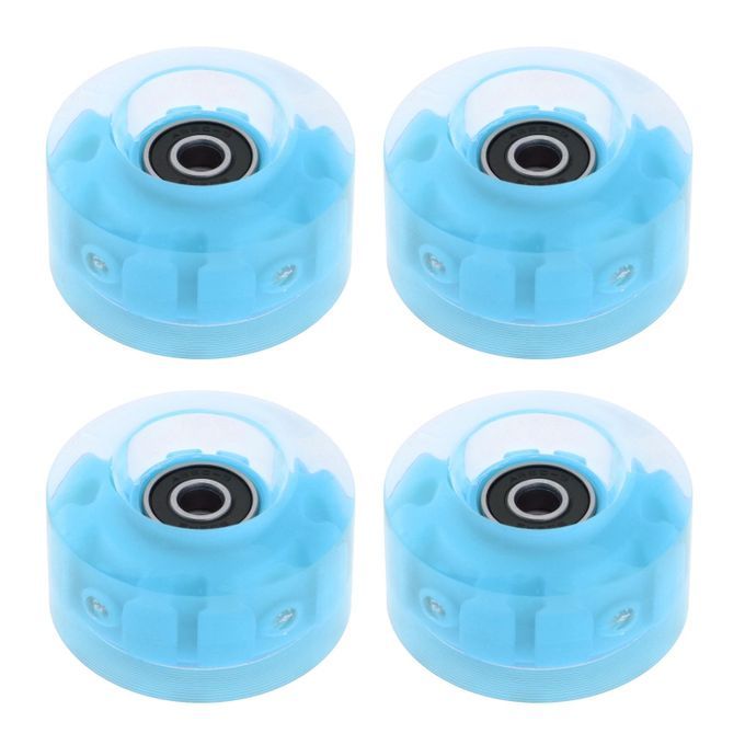 4Pack Quad Roller Skate Wheels With Bearings For Double Row Blue