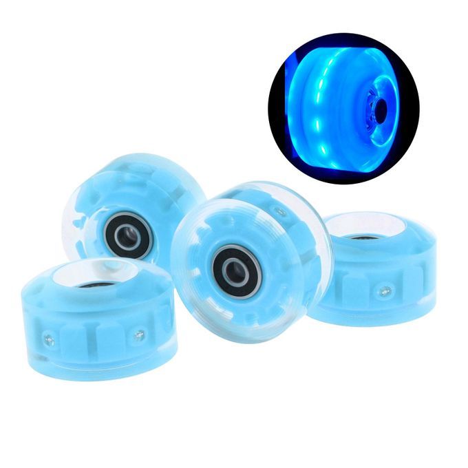 4Pack Quad Roller Skate Wheels With Bearings For Double Row Blue
