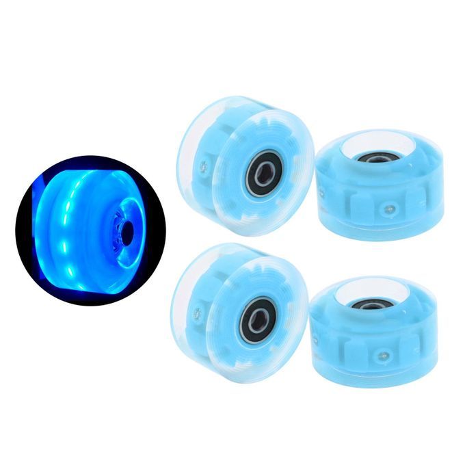 4Pack Quad Roller Skate Wheels With Bearings For Double Row Blue