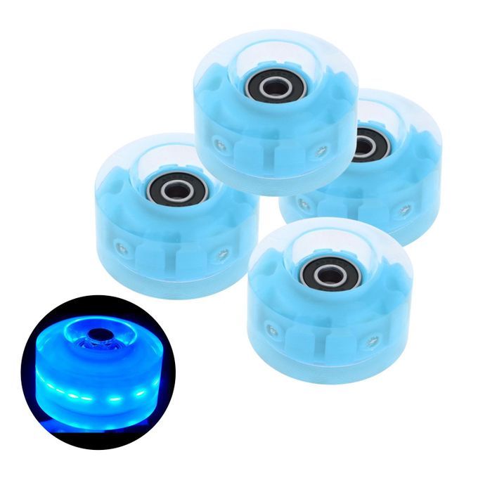 4Pack Quad Roller Skate Wheels With Bearings For Double Row Blue