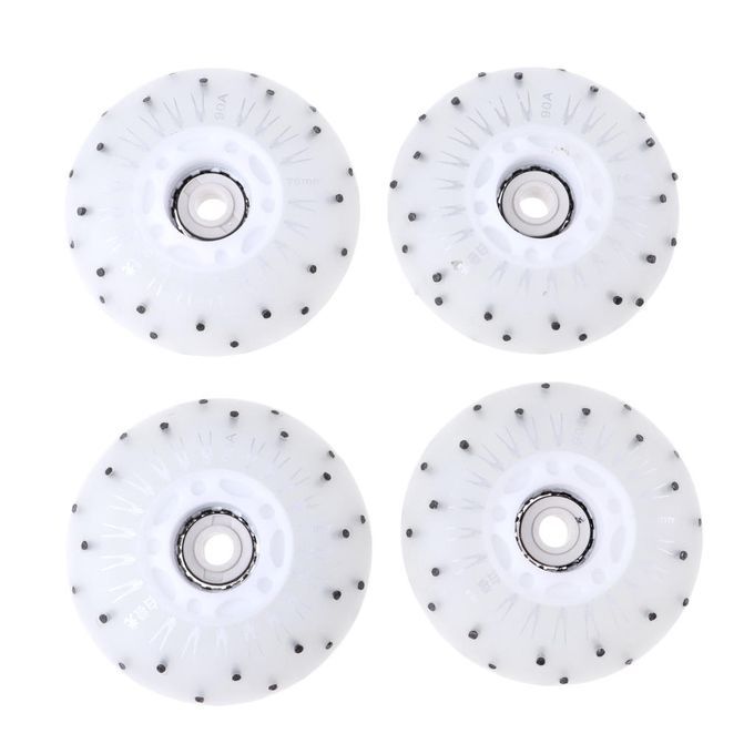 4pcs Outdoor Inline Roller Skates Wheels Light Speed 76mm White